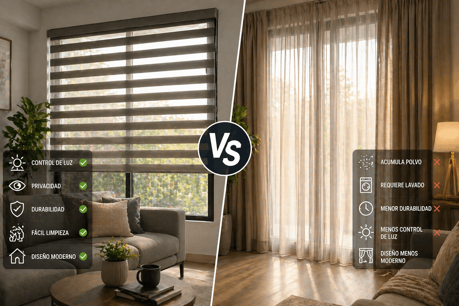 Persianas vs cortinas ¿cuál conviene más realmente